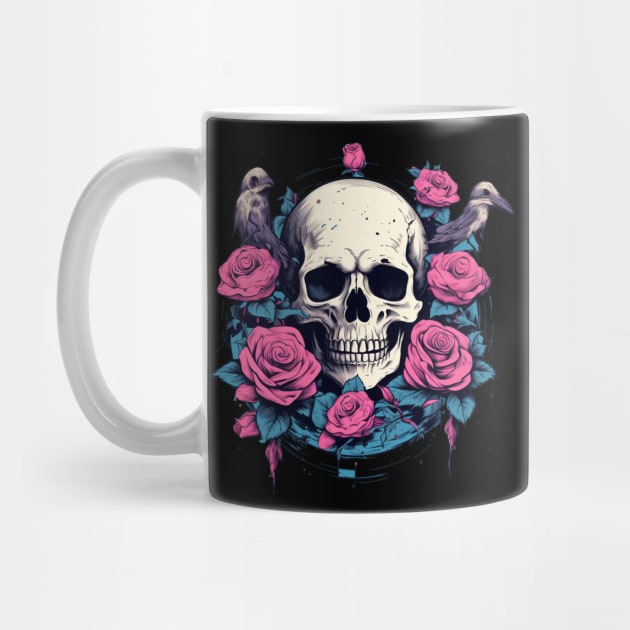 Skull Rose Female and Birds by TOKEBI